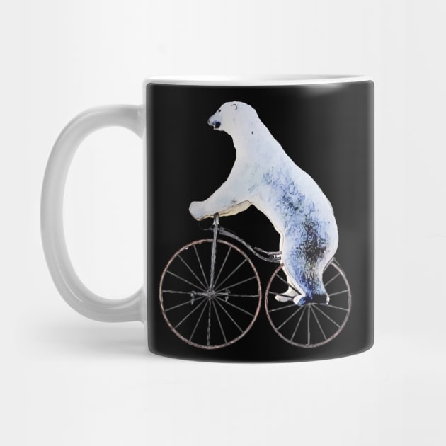 Polar bear bicycling funny by Collagedream